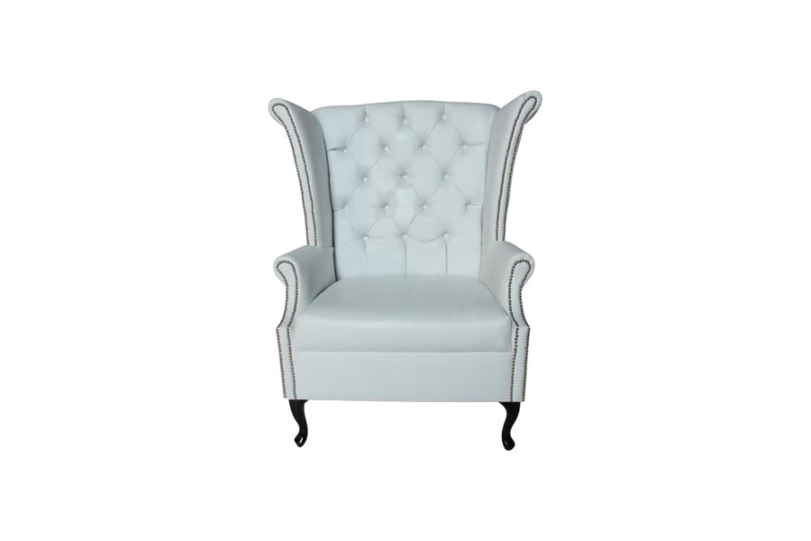 Henry Classic Wing Back Chair (White) Lux Lounge EFR