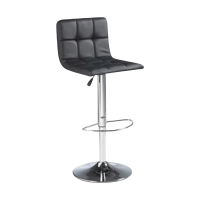 Copenhagen Adjustable Barstool Black with Tufted Seating