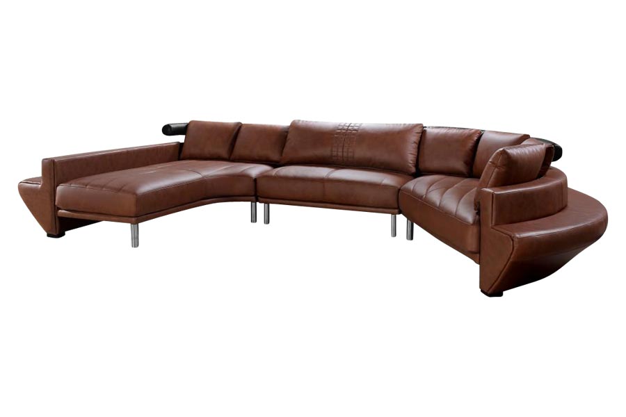 jupiter brown leather sectional sofa