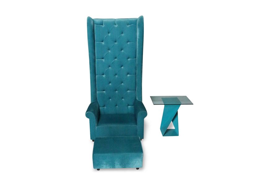 teal throne chair