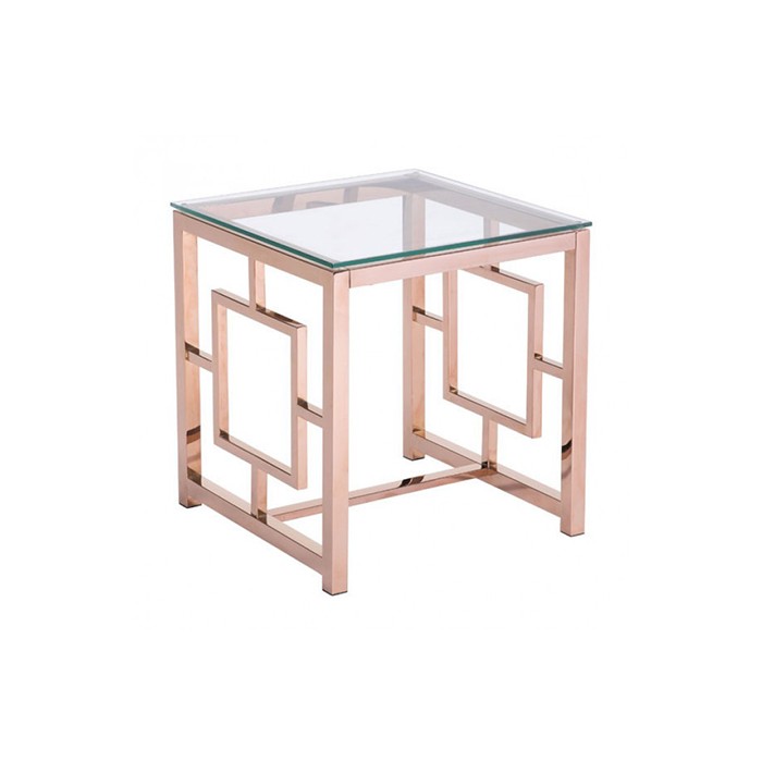 gold lattice side table