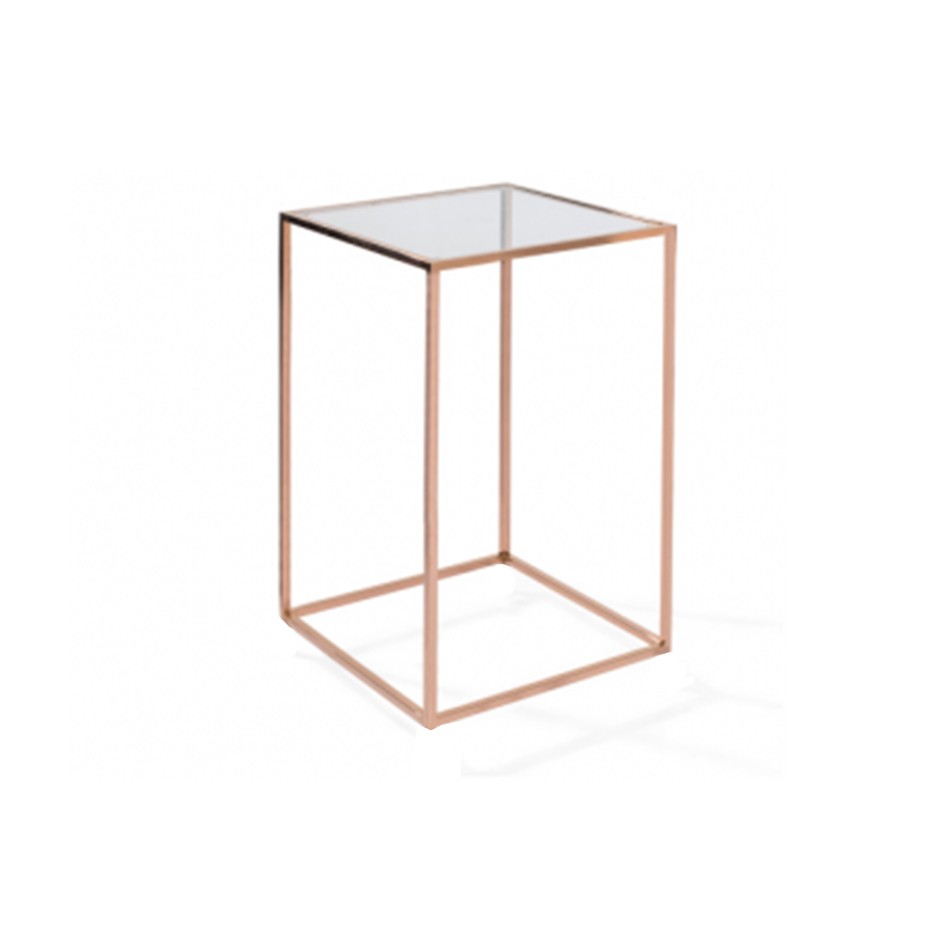 Geo Rose Gold Side Table Lux Lounge EFR (888) 2474411