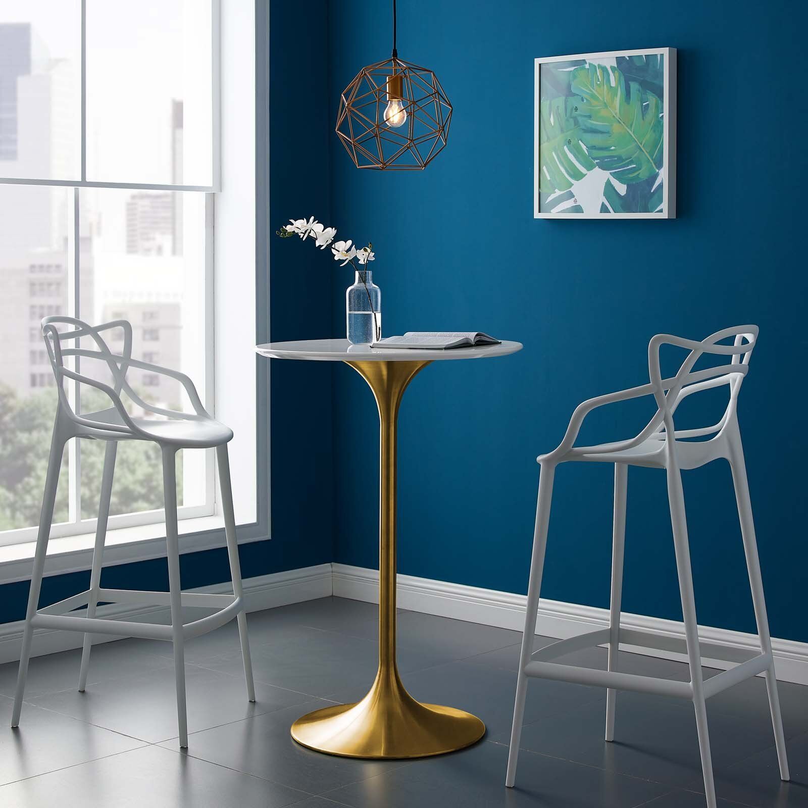 Tulip High Boy Table (Gold Base) • Lux Lounge EFR (888) 247-4411