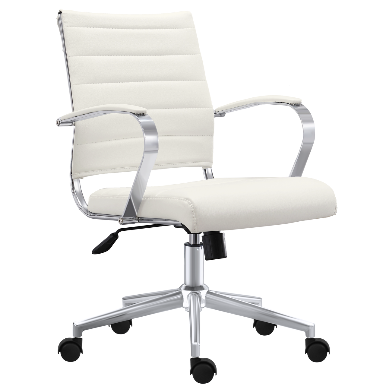 Chandler Office Chair (White/Chrome) • Lux Lounge EFR (888) 247-4411